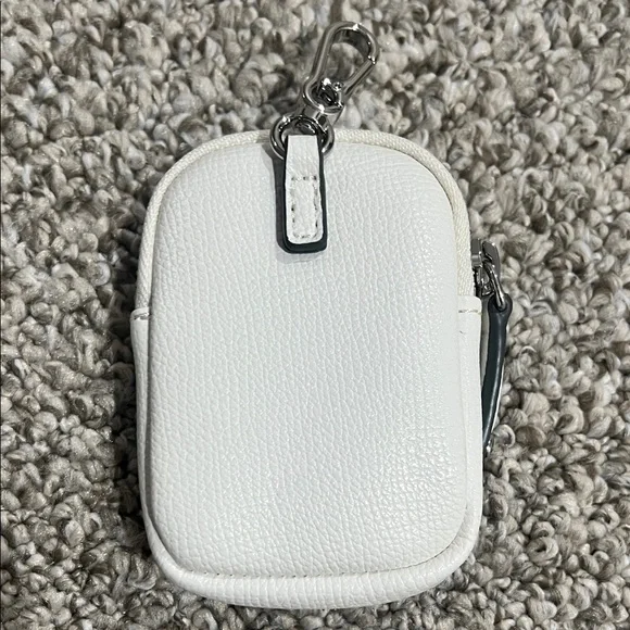 Karl Lagerfeld White Leather Coin Mini Purse Pouch - Picture 3 of 3